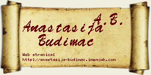 Anastasija Budimac vizit kartica